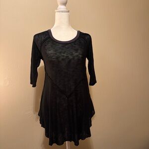 Free People Black Sheer Tunic Top